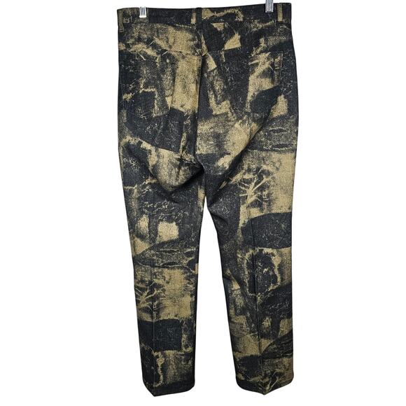 Karen Kane Dark Denim Gold Metallic Painted High Rise Jeans Art to Wear Size 10 - Picture 4 of 12